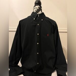 Ralph Lauren Classic Men's Black Shirt Button Down Size: XL with Red Pony